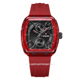 Expedition E 6814 MF Ladies Red Dial Black Rubber Strap